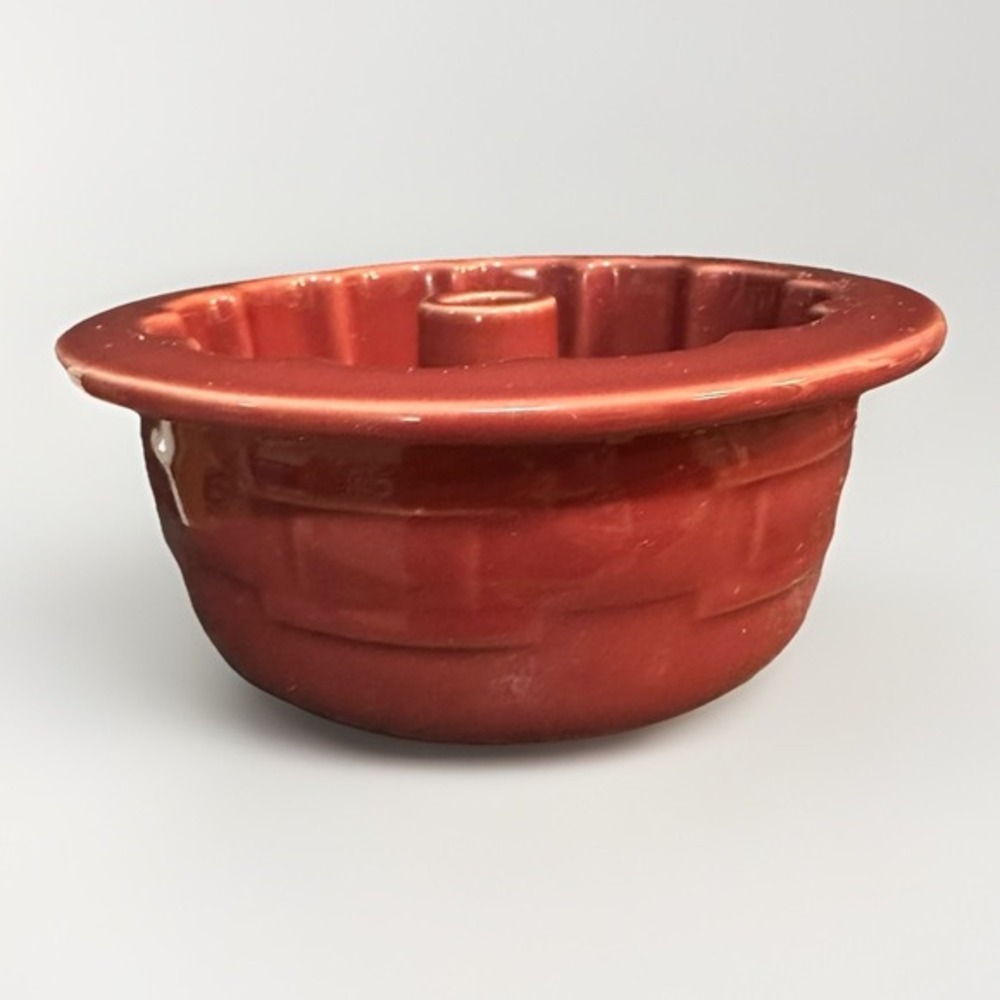 Longaberger Single Mini Bundt Cake Pan Woven Traditions Pottery Red Paprika‎ 6